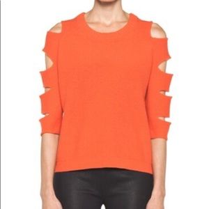 Tess Giberson NWT CASHMERE slash sleeve sweater. Medium. Cobalt blue.